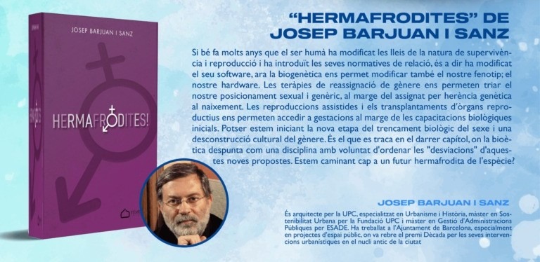 ermafrodites! de Josep Barjuan (portada de Jordi Sàrries - Doblepagina) publicat per l’editorial Témenos, 2023. ISBN 9788412654745
